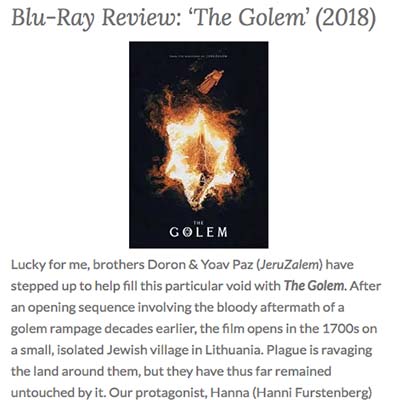 Blu-Ray Review: ‘The Golem’ (2018)